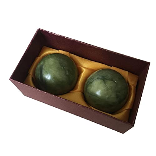 Rrunzfon Bola de Masaje Masaje de la Mano esferas Chinas Jade elimine Las tensiones de Ejercicio Rodillo de Mano 2PCS Salud Maquillaje Herramientas de Masaje