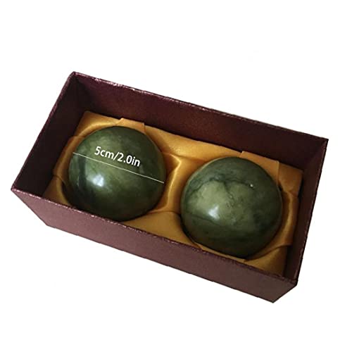 Rrunzfon Bola de Masaje Masaje de la Mano esferas Chinas Jade elimine Las tensiones de Ejercicio Rodillo de Mano 2PCS Salud Maquillaje Herramientas de Masaje