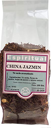 SABOREATE Y CAFE THE FLAVOUR SHOP Té Verde China Jazmín En Hoja Hebra A Granel Infusión Natural Adelgazante 100 g