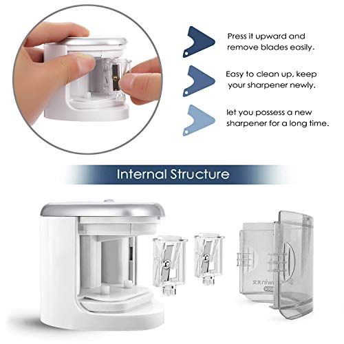 Sacapuntas Eléctrico Afilador Lapices Electrico Agujeros Dobles para 6-12mm Sacapunta Lápiz de Color para Oficina Salón de Clases Dibujo y Hogar Regalo del día de los niños2 222