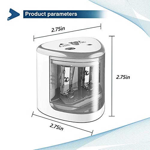 Sacapuntas Eléctrico Afilador Lapices Electrico Agujeros Dobles para 6-12mm Sacapunta Lápiz de Color para Oficina Salón de Clases Dibujo y Hogar Regalo del día de los niños2 222