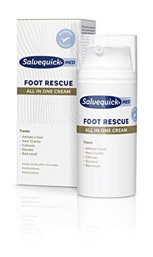 Salvequick ® | Foot Rescue All in 1 Cream | Crema para Pies con Fuerte Efecto Hidratante para un Mejor Proceso de Renovación Natural de la Piel y Sensación Suave en la piel | 100 ml