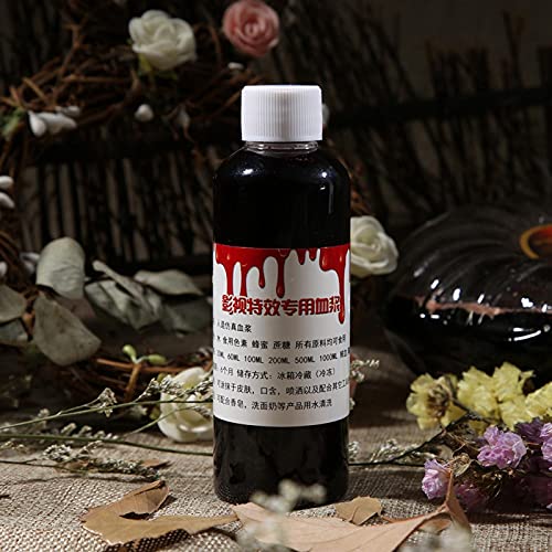 Sangre falsa de vampiro de Halloween, sangre falsa, cicatrices especiales de heridas de Halloween, maquillaje de fantasía de zombi, sangre falsa para maquillaje de monstruo zombi(100ml)