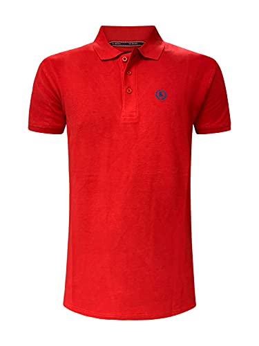 S&C Polo Manga Corta Hombre Regular Fit (Rojo, XL)