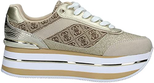 Scarpe Donna Sneaker Guess Hansin Runner Gold/Beige DS21GU08 FL5HNSFAL12