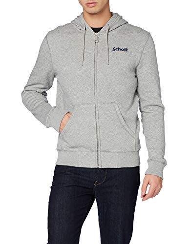 Schott NYC Swzip Sudadera con Capucha, H Grey, M para Hombre