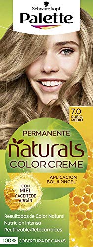 Schwarzkopf Palette Naturals Color Creme - Tono 7 cabello Rubio Medio - Coloración Permanente – Óptima cobertura de canas – Colores naturales