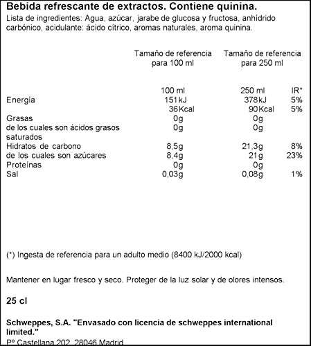 Schweppes - Tónica, Lata 25 cl