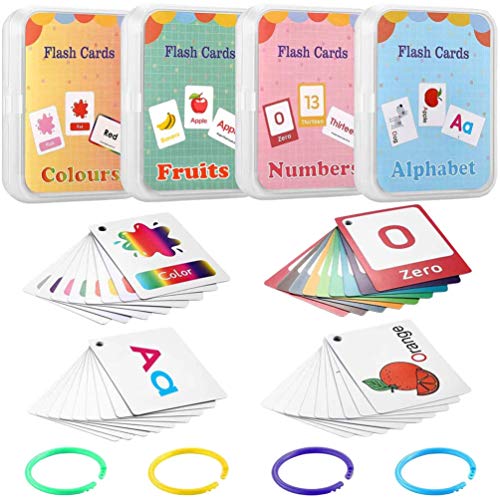 Scicalife 4 Unidades de Número Y Alfabeto de Tarjetas Flash Set de Letras ABC Números de Vista Palabras Flashcards Juegos de Aprendizaje para Bebés Material Educativo de Jardín de Infantes