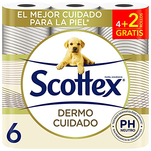 Scottex Dermo Cuidado Papel Higiénico, 6 Rollos