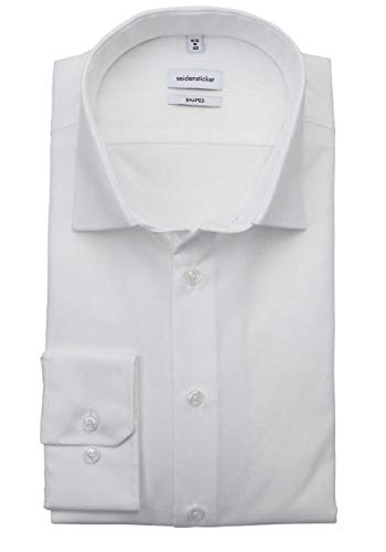 Seidensticker Schwarze Rose, Camisa de manga larga para Hombre, Blanco (Blanco 01), 42