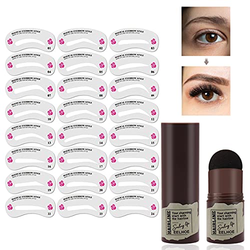 Sello para Cejas, Polvo de Sello de Cejas a Prueba de Agua, Cejas en Polvo Impermeable, Herramientas de Maquillaje para Mujeres, Perfectamente coloreado, Con tarjeta moldeadora de cejas