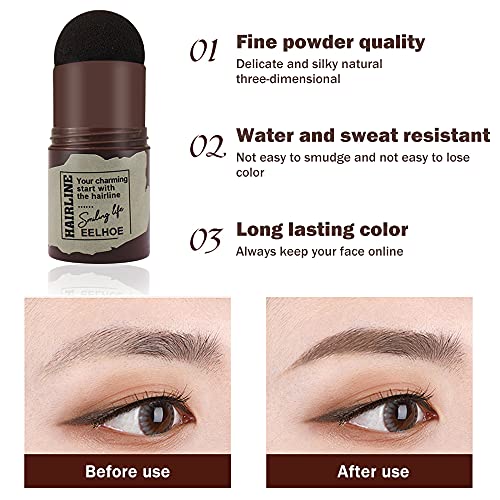 Sello para Cejas, Polvo de Sello de Cejas a Prueba de Agua, Cejas en Polvo Impermeable, Herramientas de Maquillaje para Mujeres, Perfectamente coloreado, Con tarjeta moldeadora de cejas