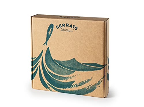 SERRATS - Caja Regalo Mundo ECO - 6 Conservas surtidas con lo mejor del mar y una Botella Aceite de Oliva Virgen Extra Ecológico