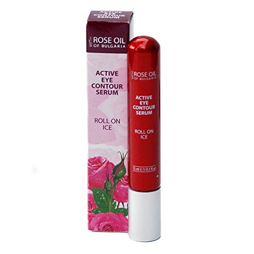 SÉRUM ACTIVO CONTORNO OJOS ROLL-EFECTO HIELO con aceite de Rosa de Bulgaria puro 100% 15 ml | Regina Floris