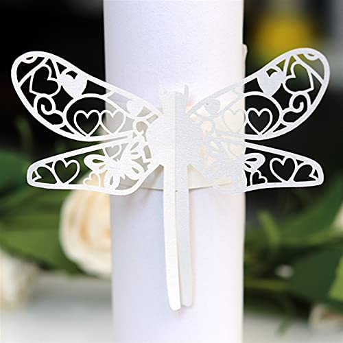 Servilletero Anillos de servilleta Dragonfly Patrón Papel Toalla Toalla Sábanas Hebilla de servilleta para banquete de boda Banquete Mesa de comedor Decoración 100pcs napkin rings ( Color : Tiffany )