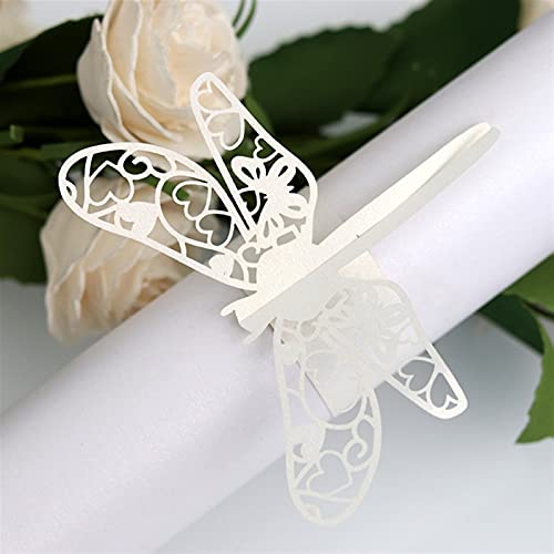 Servilletero Anillos de servilleta Dragonfly Patrón Papel Toalla Toalla Sábanas Hebilla de servilleta para banquete de boda Banquete Mesa de comedor Decoración 100pcs napkin rings ( Color : Tiffany )