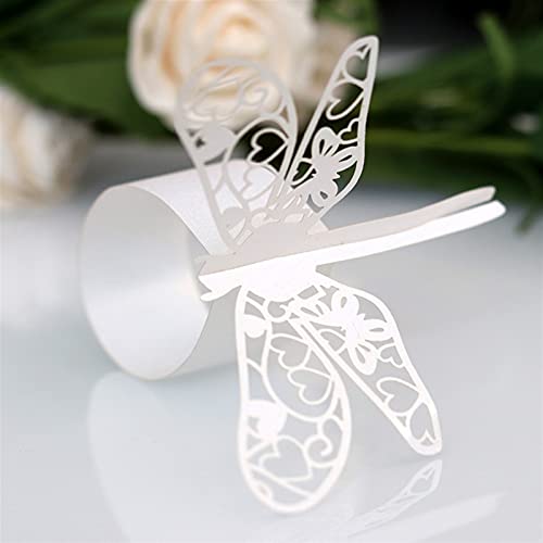 Servilletero Anillos de servilleta Dragonfly Patrón Papel Toalla Toalla Sábanas Hebilla de servilleta para banquete de boda Banquete Mesa de comedor Decoración 100pcs napkin rings ( Color : Tiffany )