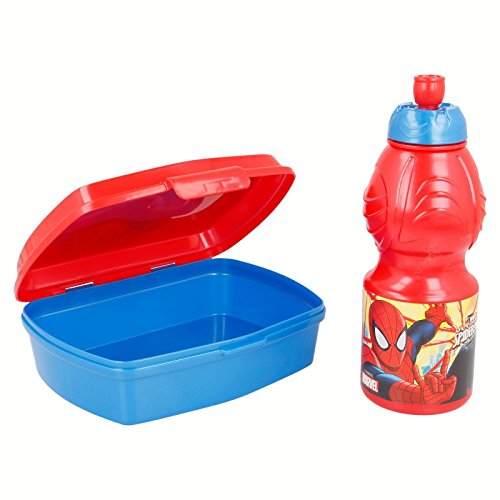 SET VUELTA AL COLE 2 PCS. (BOTELLA SPORT Y SANDWICHERA) SPIDERMAN RED WEBS