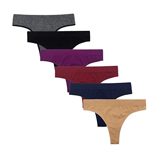 SHEKINI Bragas Tangas Invisibles sin Costuras de Talla Baja Sexys Braguita sin Costura Invisible por la Cintura Ropa Interior para Mujer Pack DE 4/6 (XL, A)