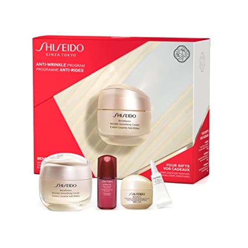 Shiseido benefiance wrinkle smoothing crema 50ml + contorno de ojos 2ml + d-prep jabon 5ml + d-prep tonico 7ml + ultimate power 10ml