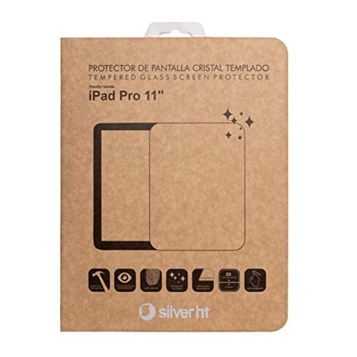 Silver HT - Protector De Pantalla Cristal Templado para iPad Pro 11''