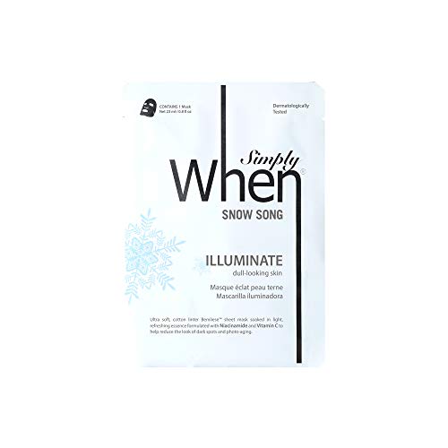 Simply When Snow Song Illuminate Ultra Soft Cotton Linter Bemliese Unisex Facial Sheet Mask, Cruelty Free And Vegan