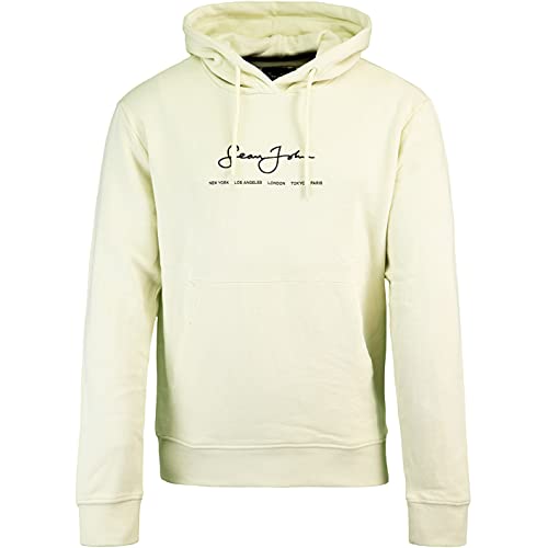 SJ Sudadera con capucha Sean John Classic Logo Essential, arena, M