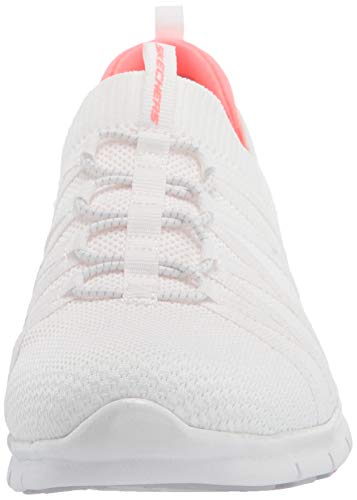 Skechers Gratis-Chic Newness, Zapatillas Mujer, Multicolor (Wht Black Stretch Fit Knit), 40 EU