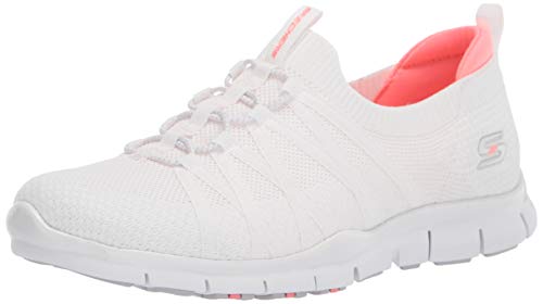 Skechers Gratis-Chic Newness, Zapatillas Mujer, Multicolor (Wht Black Stretch Fit Knit), 40 EU