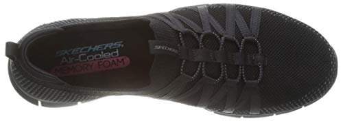 Skechers Gratis, Zapatillas Mujer, Black Mesh Stretch Fit, 35.5 EU