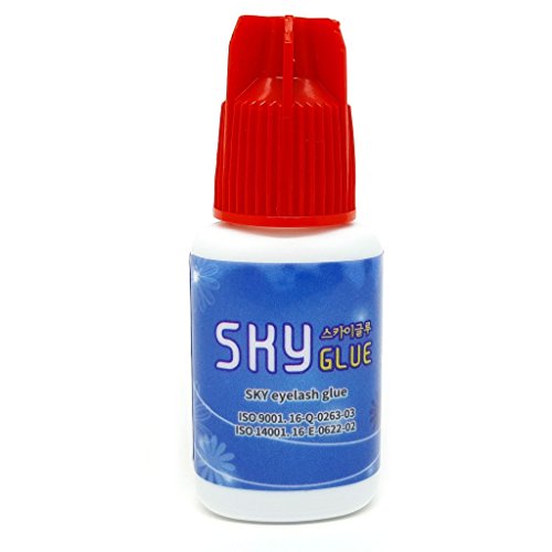 Sky Glue S + - pegamento para extensión de pestañas | Pegamento súper fuerte para extensiones de pestañas | 1-2 segundos Tiempo de secado | Retención - 7 semanas | Extensiones semipermanentes 5 ml