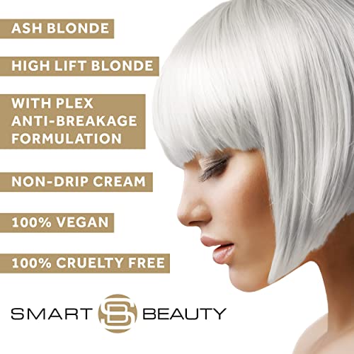 Smart Belleza Rubio Ceniza Tinte de Pelo Permanente Contiene Smart Plex Que Protector Y Fortalece Pelo Durante Cabello Colorante Aclara Y Tonos Natural O Pelo Teñido