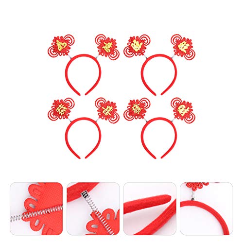 SOIMISS 4 Unids Año Nuevo Head Boppers Rojo Chino 2022 Año Nuevo Tiara Hoop Hoop Photo Prop Año Nuevo Eva Accesorios para El Cabello para Mujeres Y Hombres Estilo Aleatorio