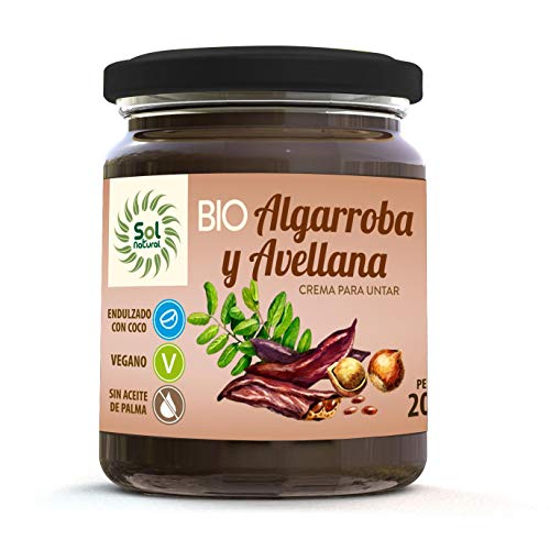 SOLNATURAL Crema DE ALGARROBA Y AVELLANAS Bio 200 g, Estándar, Único