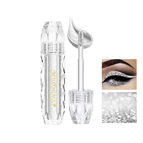 Sombras De Ojos Brillantes De Diamante YINGEE Sombra De Ojos Líquida De Larga Duración Brillante Impermeable Liquid Eyeshadow Lentejuelas Delineador De Ojos Maquillaje De Ojos (01)