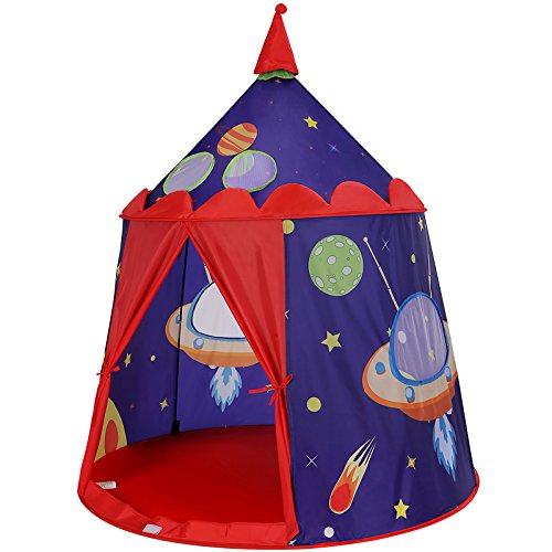 SONGMICS Tienda de Campaña Infantil, Carpa Infantil Plegable, Casa de Juegos para Interiores y Exteriores, Pop-up Portátil, Tienda con Bolsa de Transporte, Regalo para Niños, Azul , LPT01BU