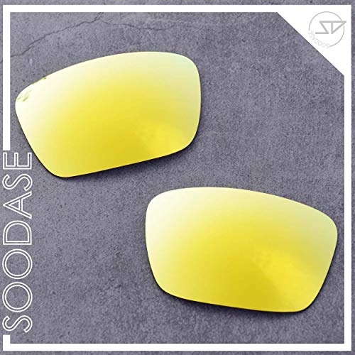 SOODASE Para Oakley Fuel Cell Gafas de sol Dorado/Plata 2 Pares Lentes de repuesto polarizadas