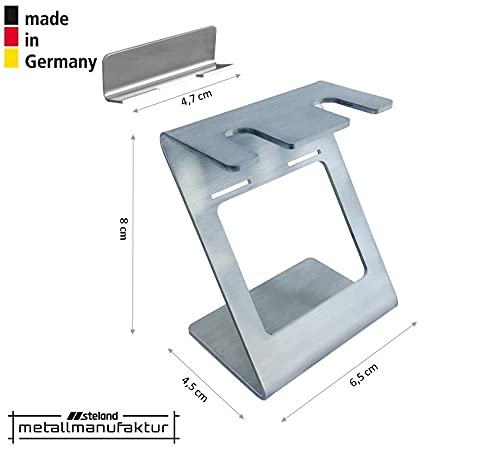 Soporte de acero inoxidable para 2 cabezales de cepillo de dientes eléctrico, incluye soporte de pared, compatible con todos los accesorios habituales