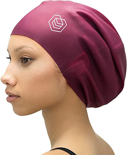 SOUL CAP – Gorro de Natación Grande para Cabellos Largos | Diseñado para Cabellos Largos, Rizados y con Volumen | para Adultos, Niños y Niñas | para Hombres y Mujeres | Silicona (Rojo)