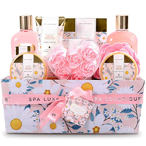 Spa Luxetique Cesta de Regalo para Mujer, Set de Spa a Fragancia Margarita con 12 Piezas, Incluye Gel de Ducha, Aceite Esencial, Regalos Originales para Mujer