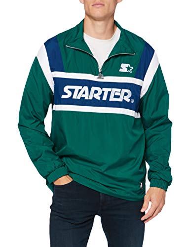 STARTER BLACK LABEL Half Zip Jacket Chaqueta calentadora, Verde Retro, Azul y Blanco, M para Hombre