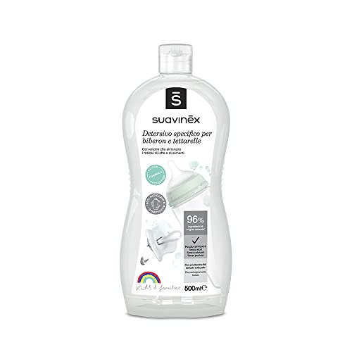 Suavinex - Detergente especial para Biberones y Tetinas Sin Perfume No Deja Residuo , 500 ml (Versión Europea, sin instrucciones en Español)