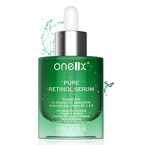 Suero de retinol para rostro y ojos (30 ml) con vitamina C, E, ácido hialurónico para antienvejecimiento, líneas finas y arrugas. Suero facial de día y de noche