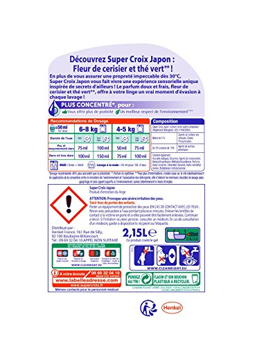 Super Cruz Japon - 43 lavados (2,15L) - Detergente líquido perfumado, flor de cerezo y té verde