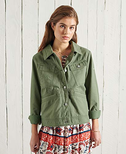 Superdry Cropped Dresscode Jacket Chaqueta, Verde (Rosemary Green V0v), M (Talla del Fabricante:12) para Mujer