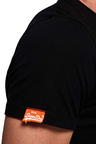 Superdry Orange Label Vntge Emb S/S tee Camiseta, Negro (Black 02A), Large para Hombre