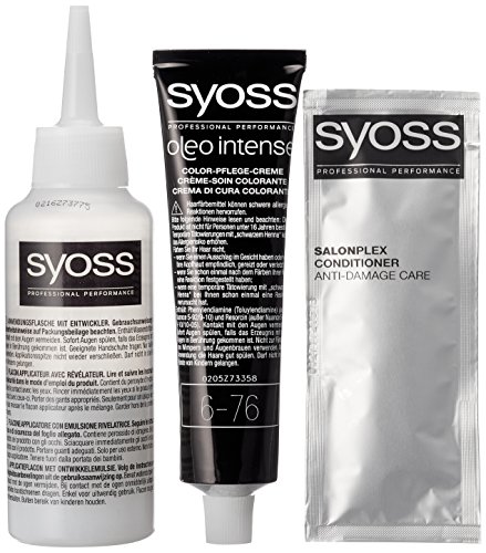 Syoss Oleo Intense Tinte para el cabello, 6-76, cobre cálido, 3 unidades (3 x 115 ml)