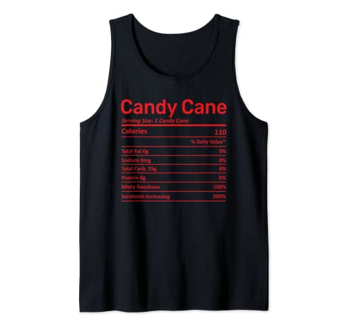 Tabla de nutrición de caña de caramelo Navidad divertida familia a juego Camiseta sin Mangas