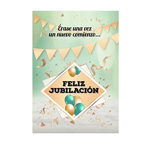 Tarjeta jubilacion despedida banderines 20x30cm con sobre para firmas